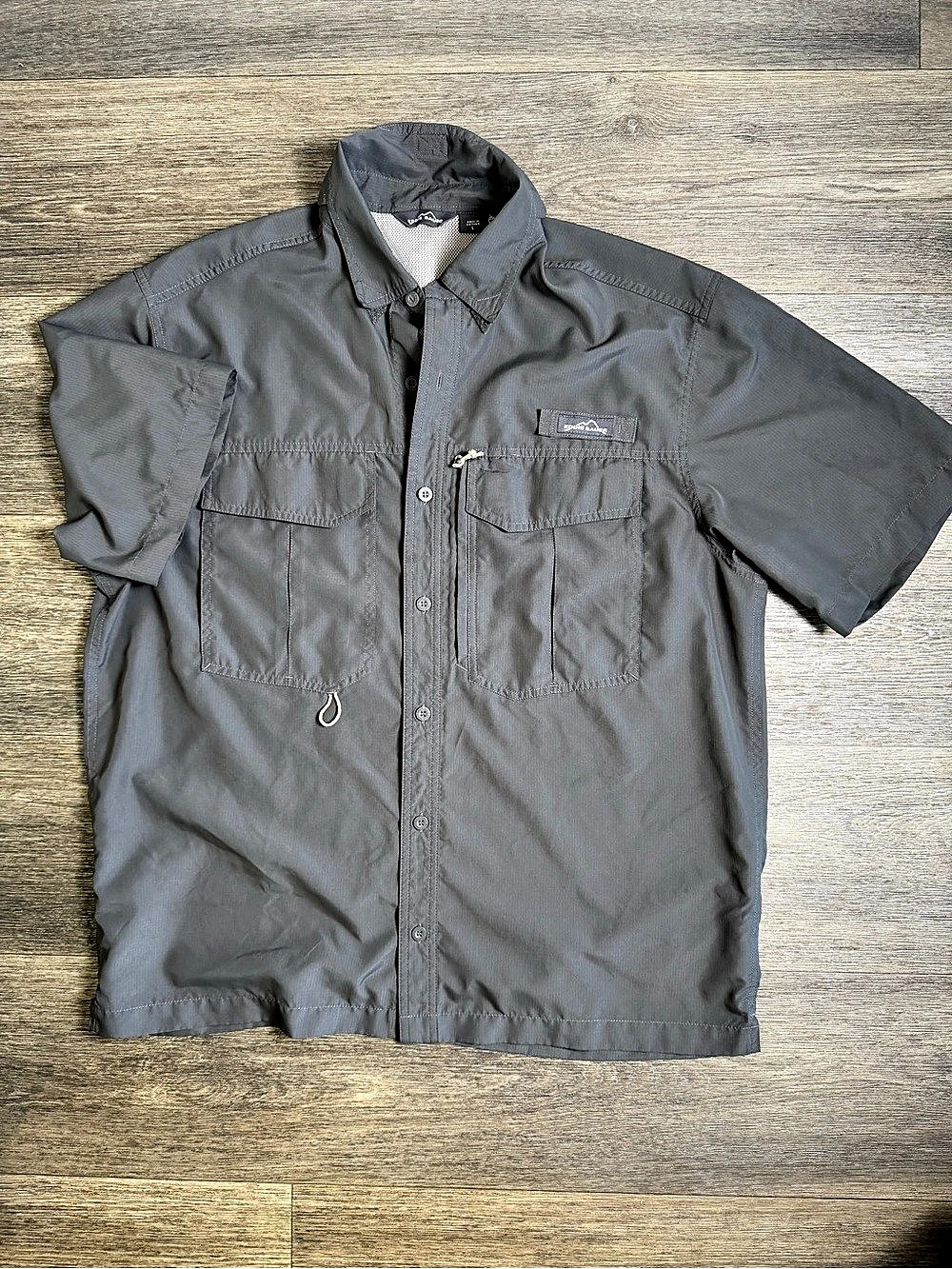 Eddie Bauer Men's Fishing Shirt Size Large in “Boulder” gray
